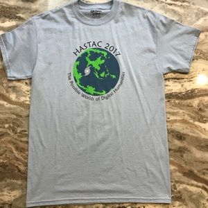Light blue earth tee shirt HASTAC
